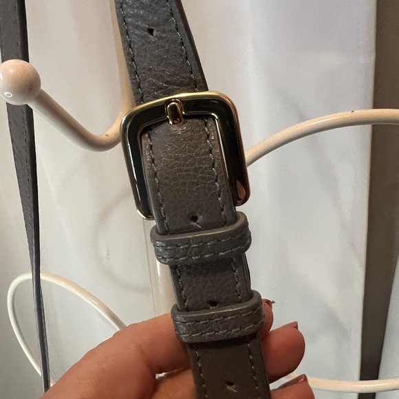 Tic Tac Toe The Moon Bag Grey Bolivians Paris Top Grain Leather - Picture 5 of 9